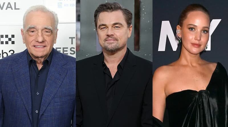 Martin Scorsese, Leonardo DiCaprio e Jennifer Lawrence