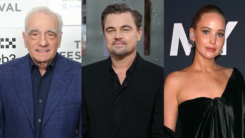 Martin Scorsese, Leonardo DiCaprio e Jennifer Lawrence