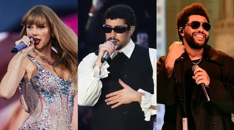 Taylor Swift, Bad Bunny e The Weeknd
