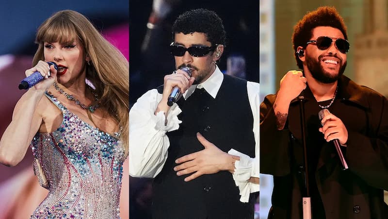 Taylor Swift, Bad Bunny e The Weeknd